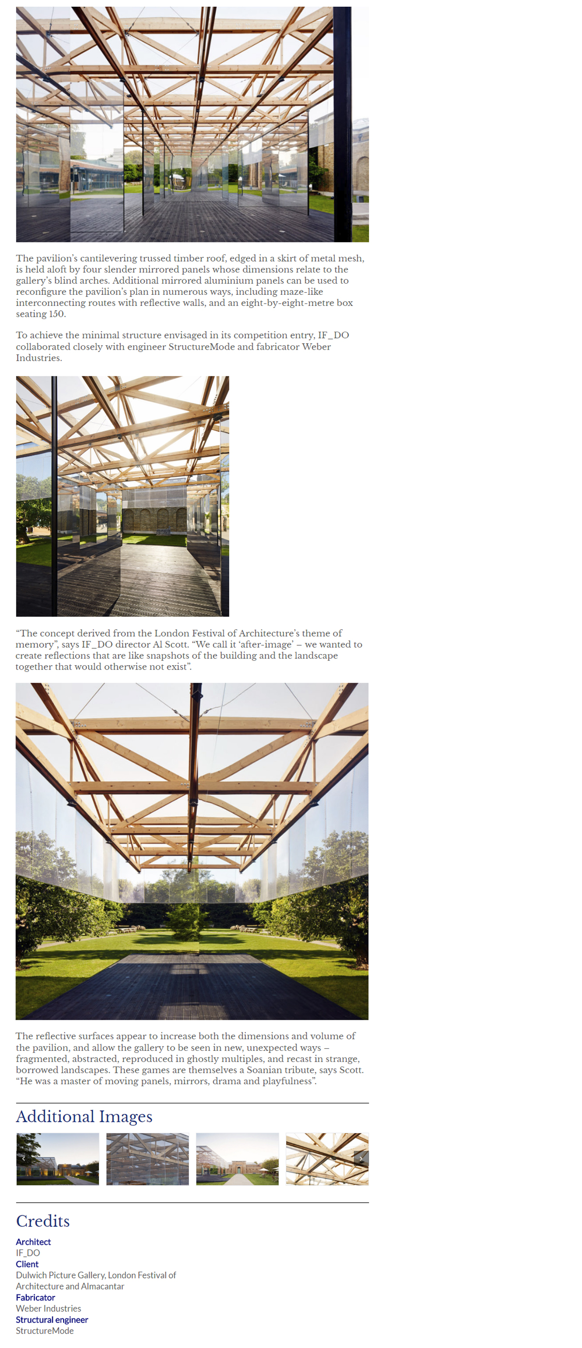 lightweight timber roof pavilion competition winner dulwich