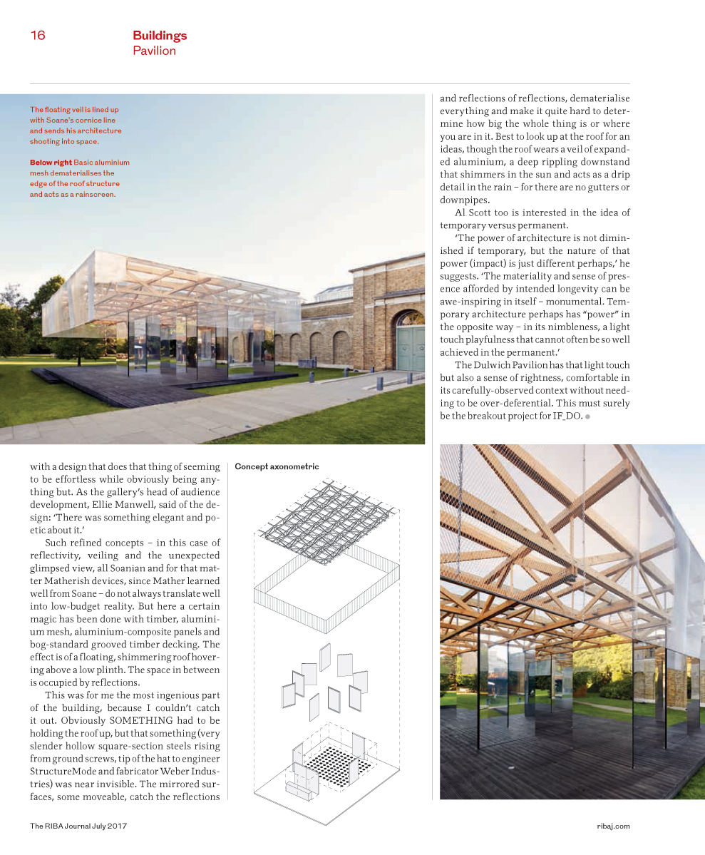 lightweight timber roof pavilion competition winner dulwich