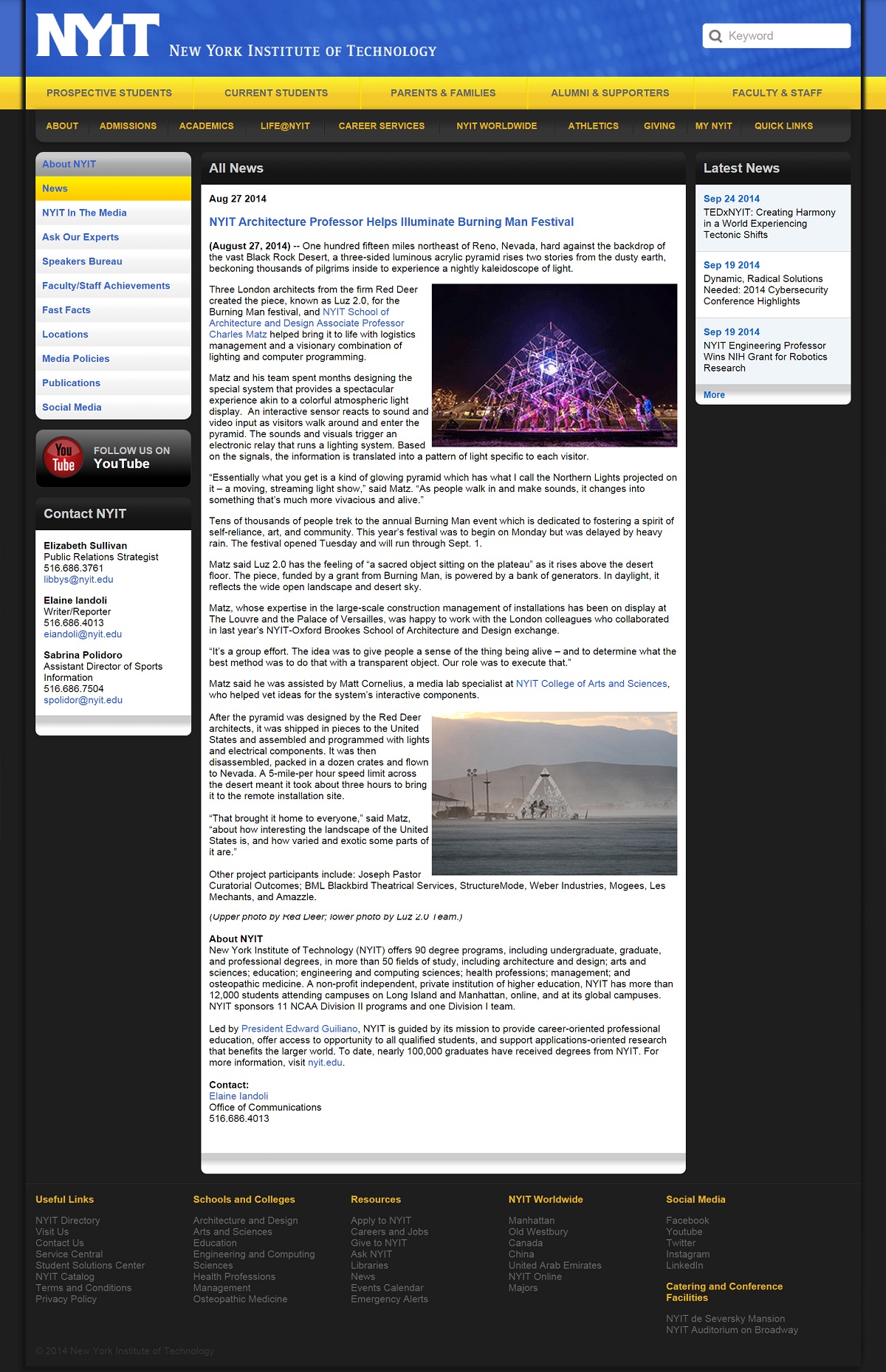 NYIT - Luz 2.0, Burning Man Festival