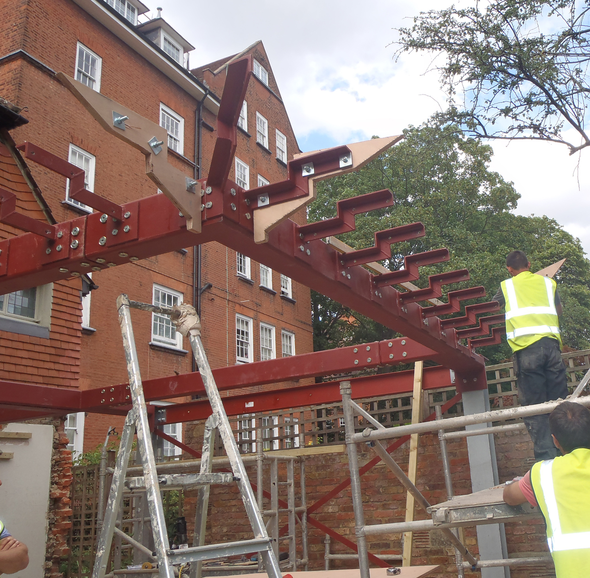 structural glass-extension cantilever roof arts craft house