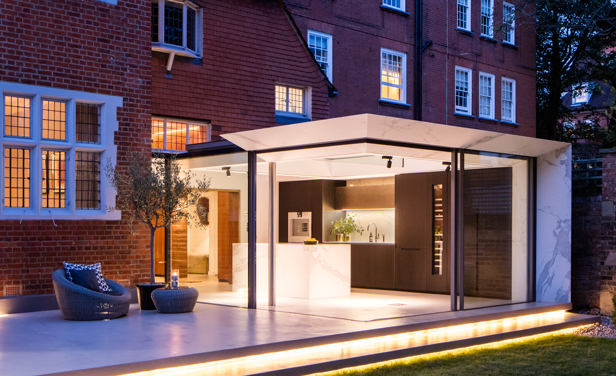 structural glass-extension cantilever roof arts craft house