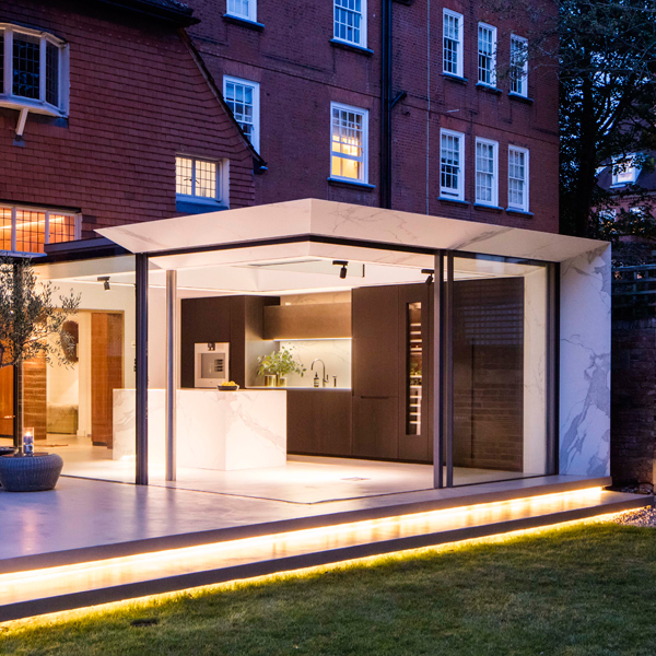 structural glass-extension cantilever roof arts craft house